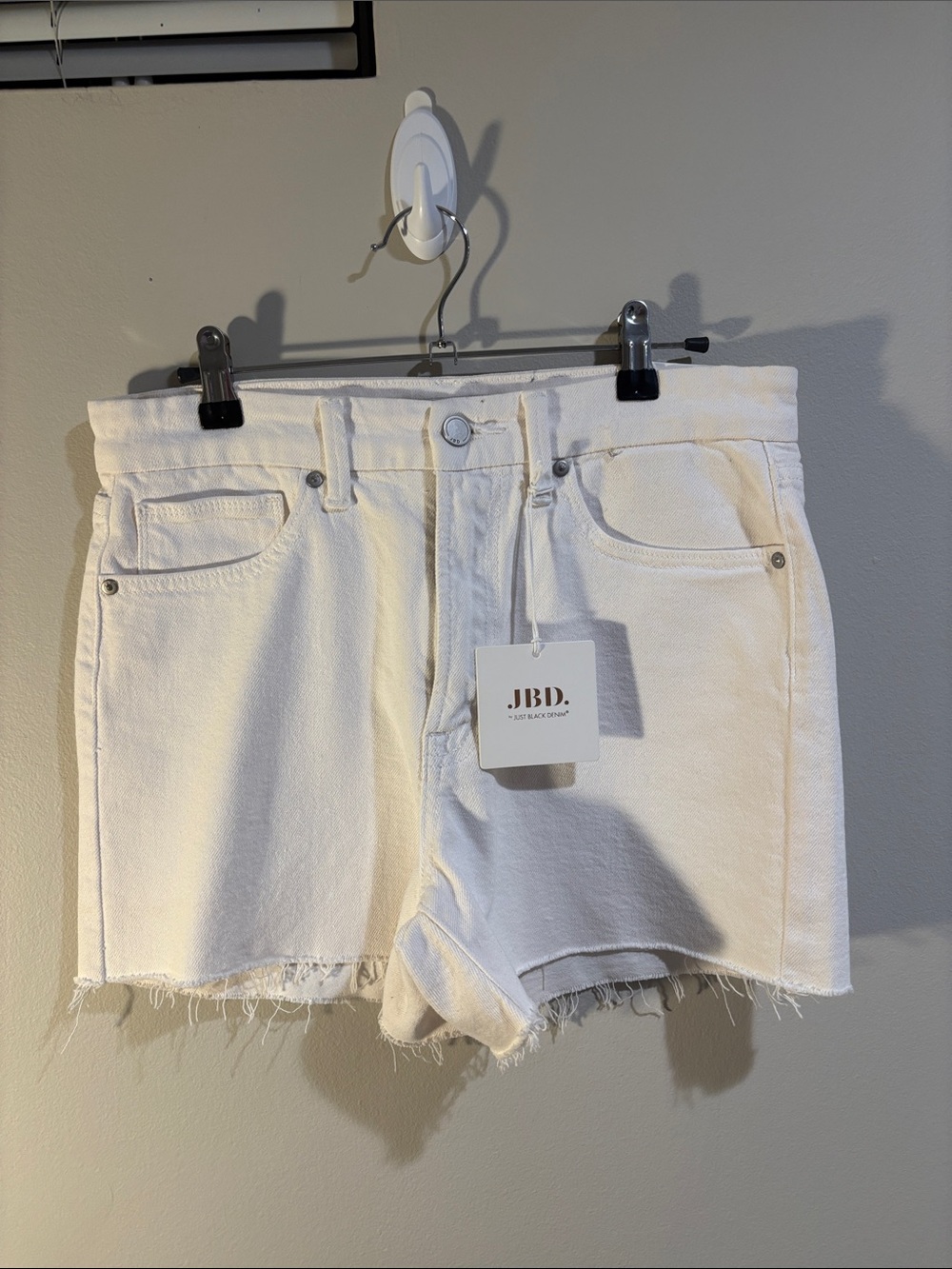 NWT JBD White High-Rise White Denim Shorts